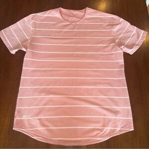 BYLT Basics Short Sleeve Peach Salmon T-Shirt Drop Cut Lux Athletic Size Large